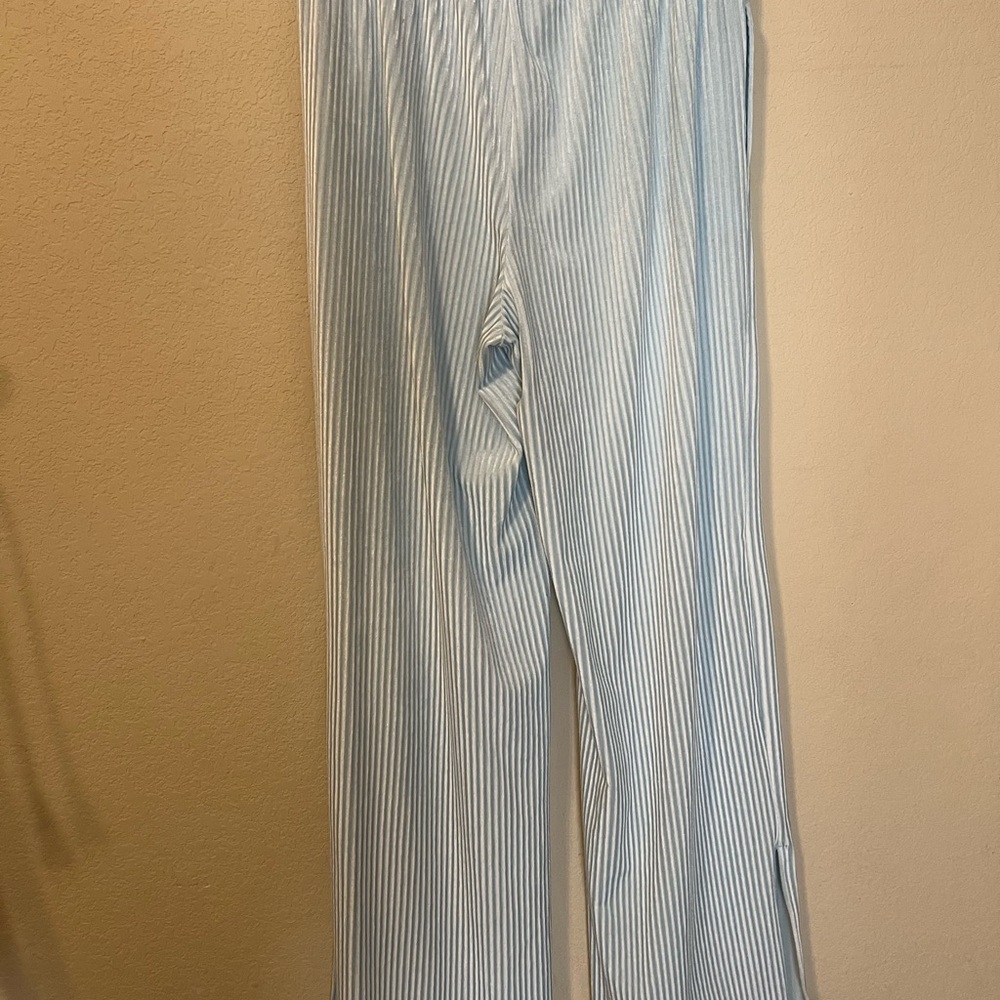 Colsie Light Blue Velour Ribbed Pants - Picture 6 of 6